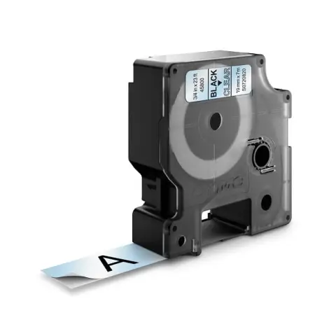 Dymo taśma do drukarek etykiet, D1 45800 czarny/przezroczysty 7m/19mm